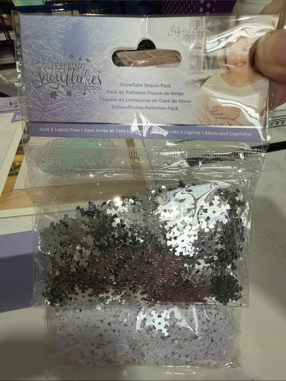 Crafters Companion Glittering Snowflakes Collection Faux Snow & Sequin Pack